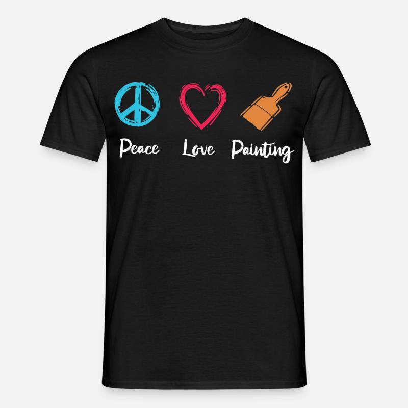 Frieden Liebe Malen - Männer T-Shirt - Schwarz