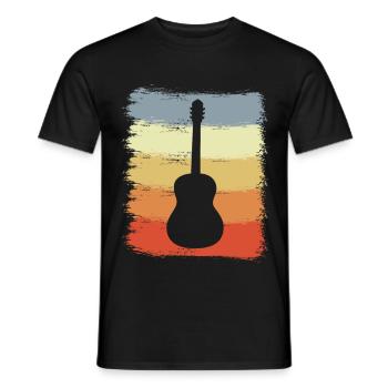 Gitarre Skizze Vintage Look - Männer T-Shirt - Schwarz - Vorne - AI Model Male 178 light (178cm)
