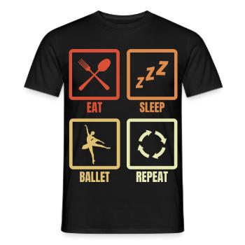 Manger dormir Ballet Répéter - T-shirt homme - noir - Devant - AI Model Male 178 light (178cm)