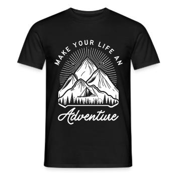 Outdoors and Nature Make Your Life an Adventure - Men's T-Shirt - black - Front - AI Model Male 178 light (178cm)