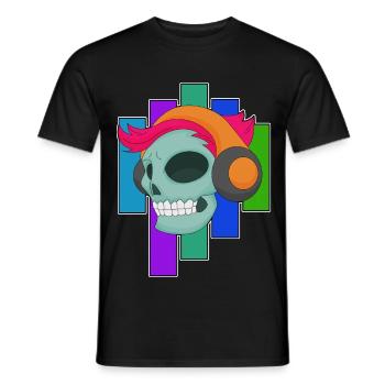 Musique casque Skull - T-shirt homme - noir - Devant - AI Model Male 178 light (178cm)