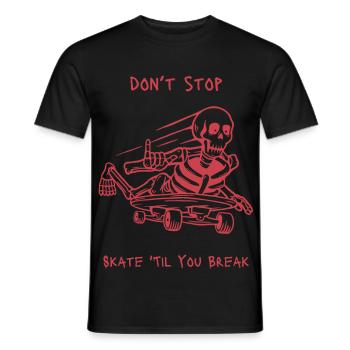 Totenkopf Skelett Skateboard Design - Männer T-Shirt - Schwarz - Vorne - AI Model Male 178 light (178cm)