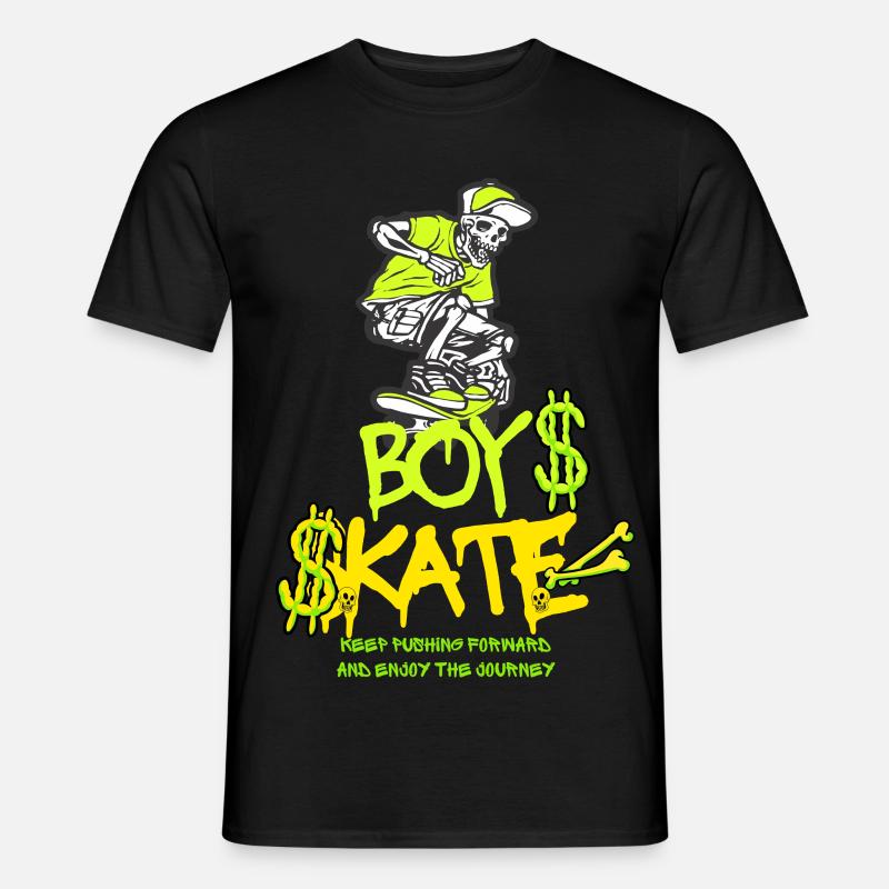 Junge Skateboarding Schädel Grafikdesign - Männer T-Shirt - Schwarz