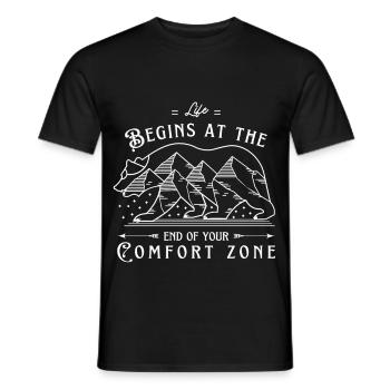 Zone de confort de la citation motivationnelle - T-shirt homme - noir - Devant - AI Model Male 178 light (178cm)