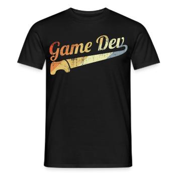 Vintage Game Developer - Men's T-Shirt - black - Front - AI Model Male 178 light (178cm)