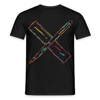 Dessiner avec un stylo et une règle - T-shirt homme - noir - Devant - AI Model Male 178 light (178cm)
