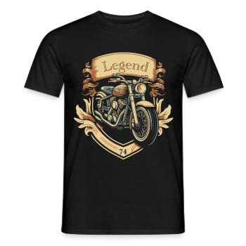 Motorcycle Vintage Retro Men's T-Shirt 1974 - Men's T-Shirt - black - Front - AI Model Male 178 light (178cm)
