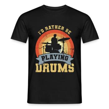 Drummer Saying - Men's T-Shirt - black - Front - AI Model Male 178 light (178cm)