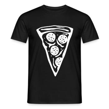 Pizza slice - Men's T-Shirt - black - Front - AI Model Male 178 light (178cm)