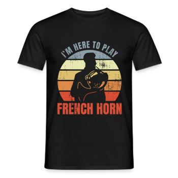 Blague drôle sur le joueur de cor français - T-shirt homme - noir - Devant - AI Model Male 178 light (178cm)