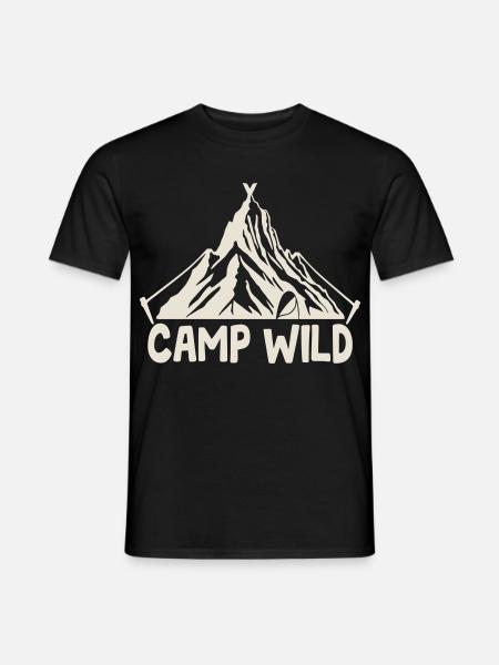 Camp Wild - Bergzelt [Weiß] - Männer T-Shirt - Schwarz