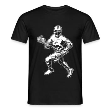 Lacrosse Spieler - Männer T-Shirt - Schwarz - Vorne - AI Model Male 178 light (178cm)
