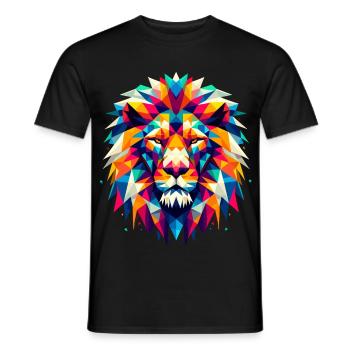 Lion Geometric Colorful Gift - Men's T-Shirt - black - Front - AI Model Male 178 light (178cm)