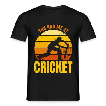 You Had Me At Cricket - Men's T-Shirt - black - Front - AI Model Male 178 light (178cm)