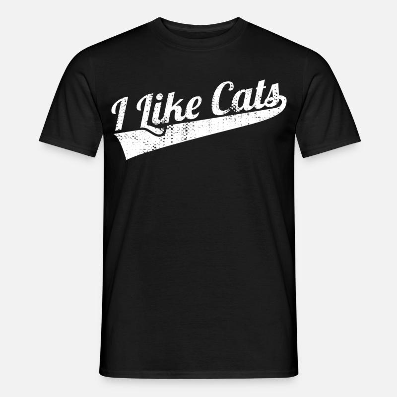 Ich mag Katzen - Männer T-Shirt - Schwarz