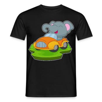 Elefant Auto - Männer T-Shirt - Schwarz - Vorne - AI Model Male 178 light (178cm)