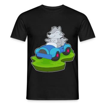 Wolf Auto - Männer T-Shirt - Schwarz - Vorne - AI Model Male 178 light (178cm)
