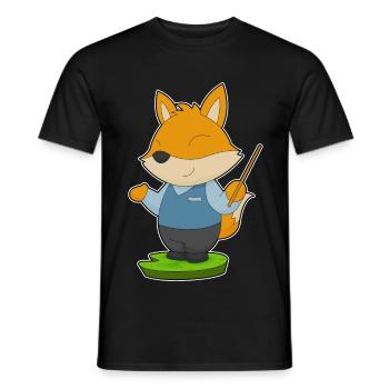 École du professeur renard pointant des bâtons - T-shirt homme - noir - Devant - AI Model Male 178 light (178cm)