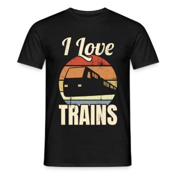 L’amour du chemin de fer - T-shirt homme - noir - Devant - AI Model Male 178 light (178cm)