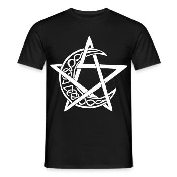 White Lunar Pentagram - Men's T-Shirt - black - Front - AI Model Male 178 light (178cm)
