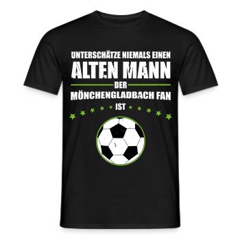 Alter Mann - Mönchengladbach Fan | Retro Vintage - Männer T-Shirt - Schwarz - Vorne - AI Model Male 178 light (178cm)