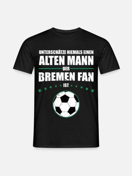 Alter Mann - Bremen Fan | Retro Vintage Design - Männer T-Shirt - Schwarz
