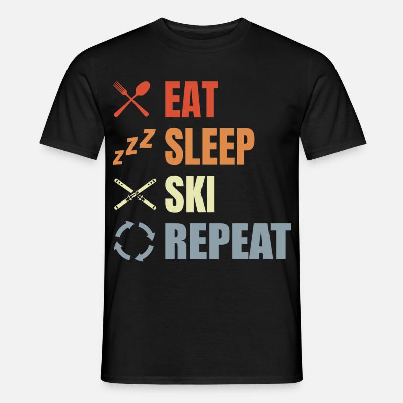 Manger Dormir Ski Répéter - T-shirt homme - noir