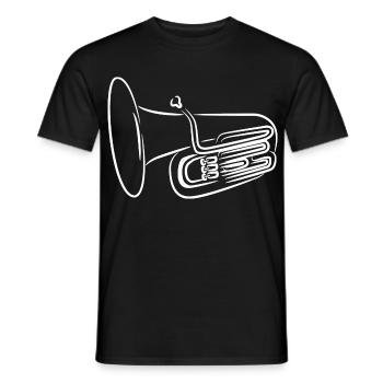 Tuba Sketch - Men's T-Shirt - black - Front - AI Model Male 178 light (178cm)