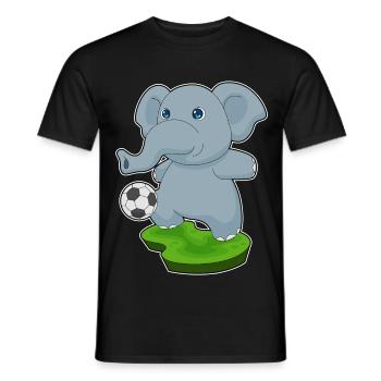 Elefant Fußballspieler Fußball Sport - Männer T-Shirt - Schwarz - Vorne - AI Model Male 178 light (178cm)