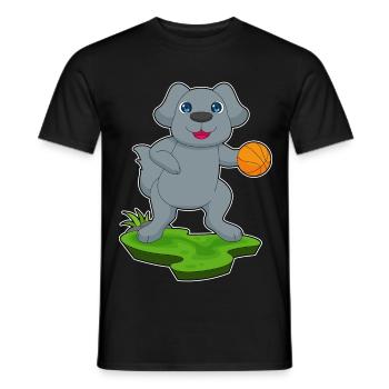 Dog Basketball Player Basketball Sports - Men's T-Shirt - black - Front - AI Model Male 178 light (178cm)