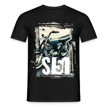 Enduro S51 Classic Motorcycle - Men's T-Shirt - black - Front - AI Model Male 178 light (178cm)