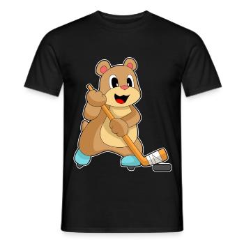 Bär Eishockey Eishockeyschläger - Männer T-Shirt - Schwarz - Vorne - AI Model Male 178 light (178cm)