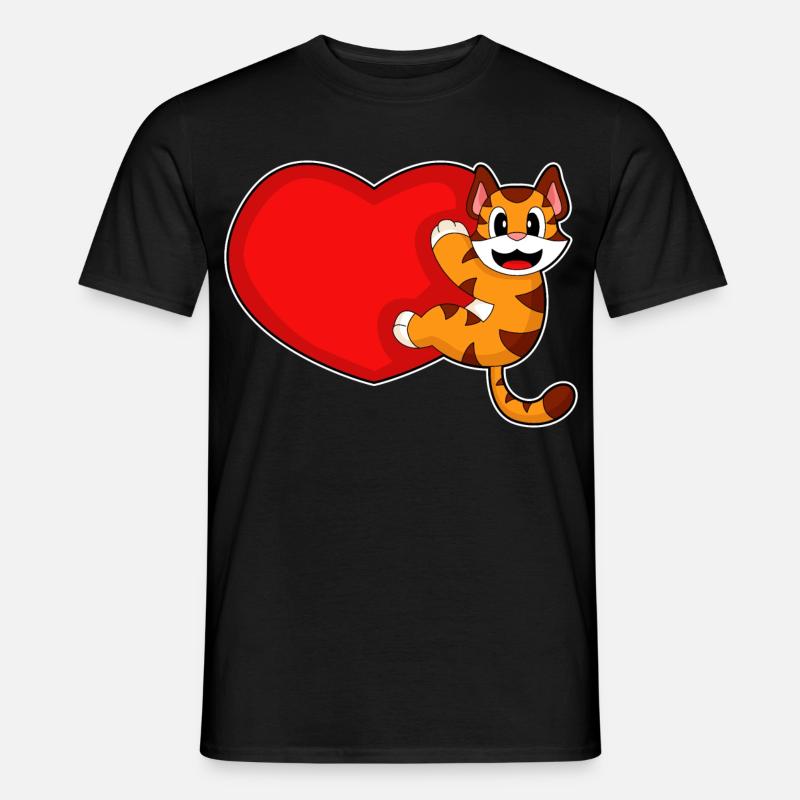 Tiger Herz - Männer T-Shirt - Schwarz