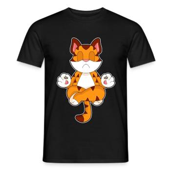 Tiger Yoga Fitness Meditation - Männer T-Shirt - Schwarz - Vorne - AI Model Male 178 light (178cm)