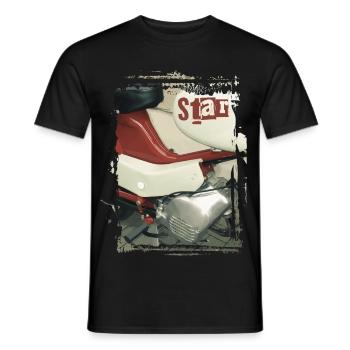Simson Star - Männer T-Shirt - Schwarz - Vorne - AI Model Male 178 light (178cm)