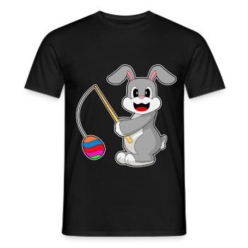 Bunny Easter Fishing - Men's T-Shirt - black - Front - AI Model Male 178 light (178cm)