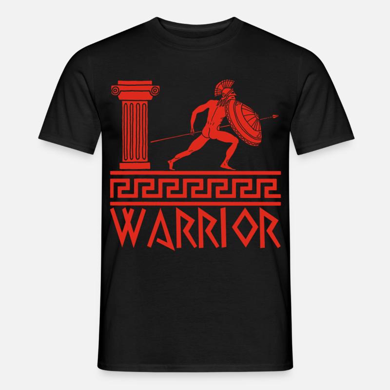 Roter antiker griechischer Krieger - Männer T-Shirt - Schwarz