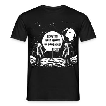 Houston, Nous avons un problème! - T-shirt homme - noir - Devant - AI Model Male 178 light (178cm)