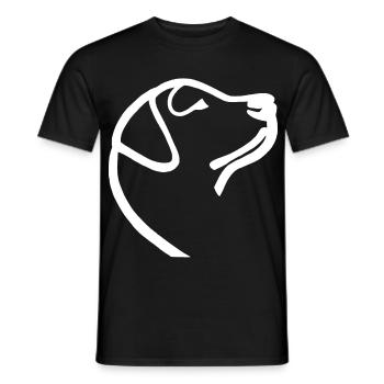 Esquisse du labrador blanc - T-shirt homme - noir - Devant - AI Model Male 178 light (178cm)