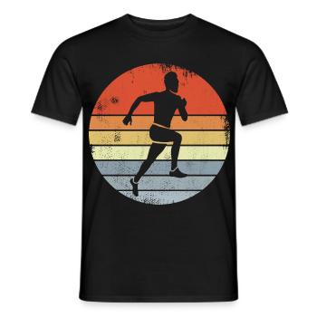 Vintage Runner Drawing - Men's T-Shirt - black - Front - AI Model Male 178 light (178cm)