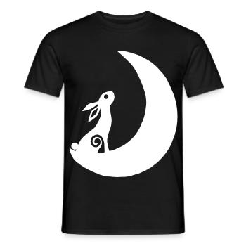 A rabbit on the moon - Men's T-Shirt - black - Front - AI Model Male 178 light (178cm)