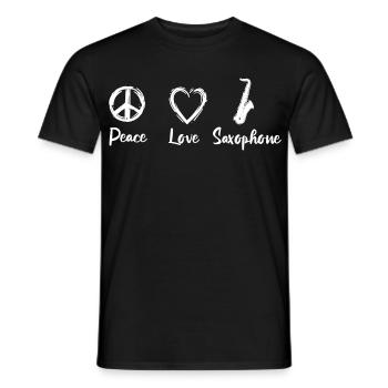 Peace Love Saxophones - T-shirt homme - noir - Devant - AI Model Male 178 light (178cm)