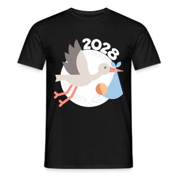 Storch mit Baby 2028 - Männer T-Shirt - Schwarz - Vorne - AI Model Male 178 light (178cm)