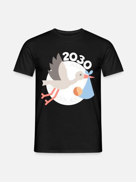 Cigogne avec bébé 2030 - T-shirt homme - noir