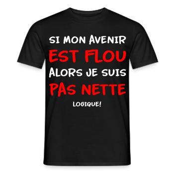 Si mon avenir est flou alors je ne suis pas nette - T-shirt homme - noir - Devant - AI Model Male 178 light (178cm)