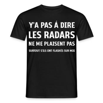 Logo Les radars ont flashés sur moi humour - T-shirt homme - noir - Devant - AI Model Male 178 light (178cm)
