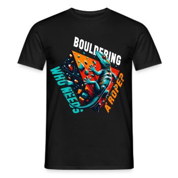 Bouldering Gecko Rope? Gift - Men's T-Shirt - black - Front - AI Model Male 178 light (178cm)