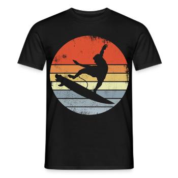 Surfen Vintage Look - Männer T-Shirt - Schwarz - Vorne - AI Model Male 178 light (178cm)
