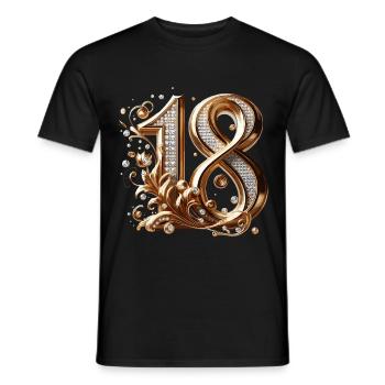 18 ans or diamants 18e anniversaire cadeau - T-shirt homme - noir - Devant - AI Model Male 178 light (178cm)
