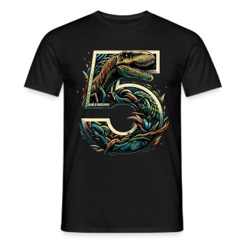 5 Jahre T-Rex 5. Geburtstag Geschenk - Männer T-Shirt - Schwarz - Vorne - AI Model Male 178 light (178cm)